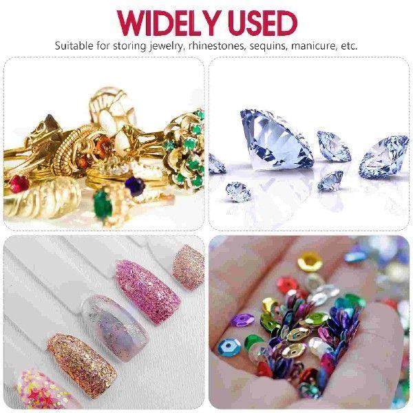 Nail Art Display Box Sequins Case Jewel Organizer Gems