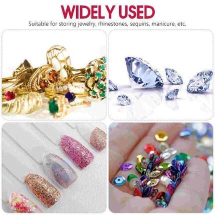 Nail Art Display Box Sequins Case Jewel Organizer Gems