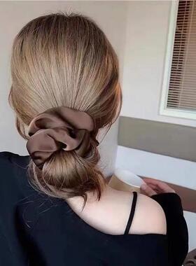 1pcs Women Silk Satin Scrunchies Ladies Girls Elastics Hair