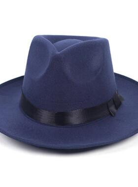 Fedora hat retro top hat woolen British jazz hat male Michae