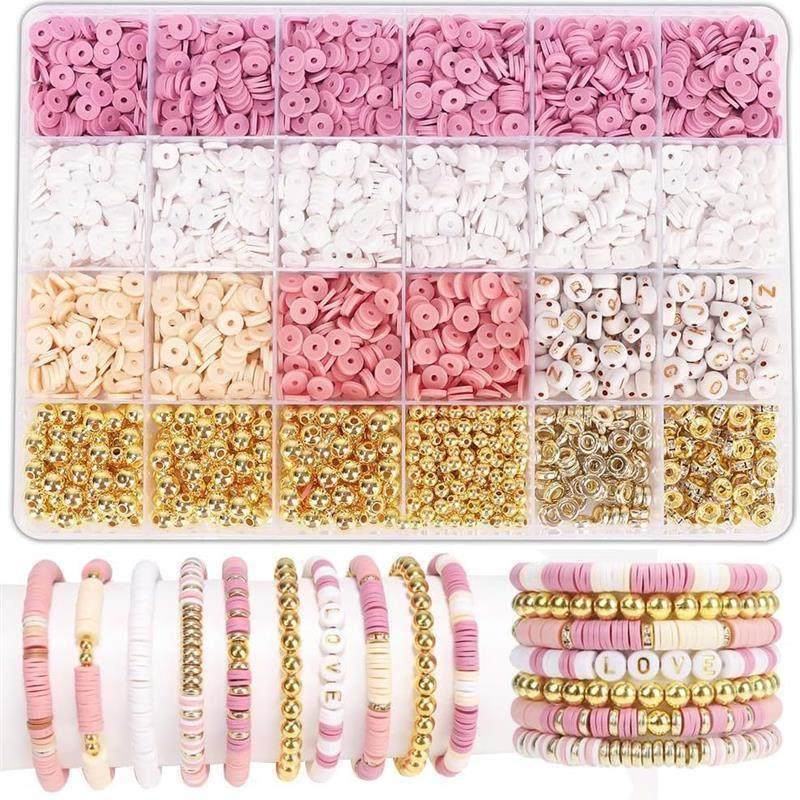 Boho Clay Beads Bracelet Kit Friendship Bracelet Making Diy
