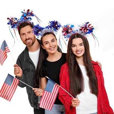 On Independence, red, white, blue-and-sleeved heads decorate