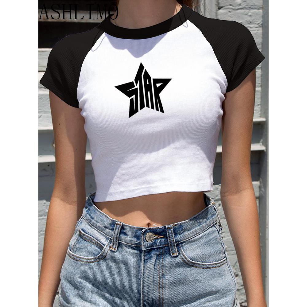 Female Y2K Clothes Star ops Women Tshirt Harajuku Retro Fash