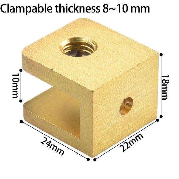 1 Pcs Glass Clamp 4-8mm Black Silver Shelf Holder Support