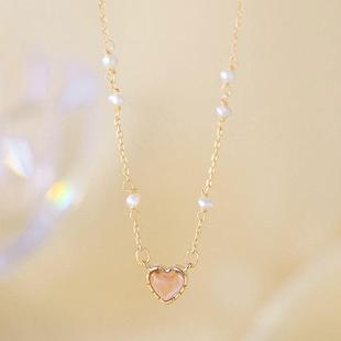 Sterling Necklace Silver Pearl Women Love S925