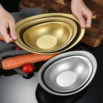 Food Container Yuanbao Shape Salad Bowl Stainless Steel