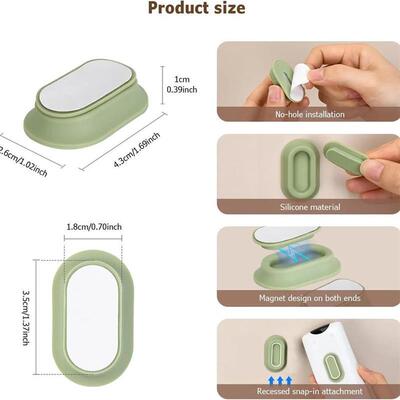 Magnetic Remote Control Holder Wall Mount - 4 Pcs No Drill S