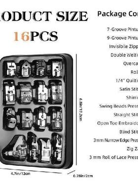 16 Pcs Sewing Machine Presser Feet Set, Sewing Machine Foot