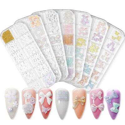 Nail Art Accessories Aurora Resin Nail Jewelry Rhinestones