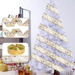 Gold Foil Wrapping Ribbon Tree Gift with For Christmas Stars
