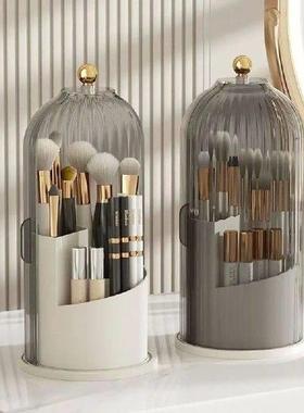 Rotatable Cosmetics Storage Box with Cover Compartment