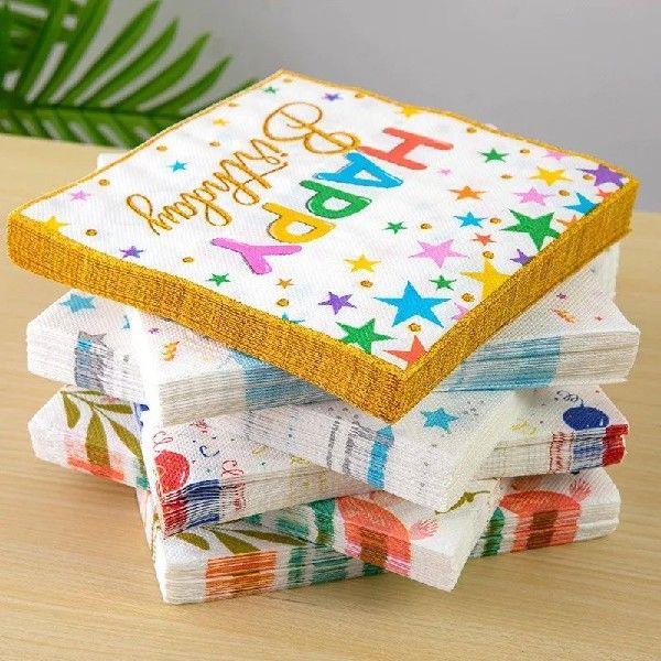 20Pcs/pack Colorful Happy Birthday Theme Printed Paper