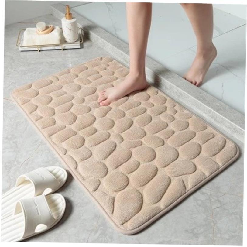 Cobblestone Embossed Bath Mat Non-slip Carpets In Wash 地垫
