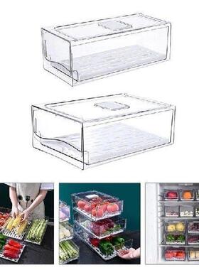 Practical Stackable Kitchen Fridge Organizers Bins Storage