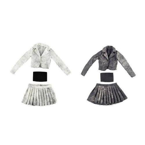 1/6 Short Jacket, Pleated Skirt and Tube Top Set Casual