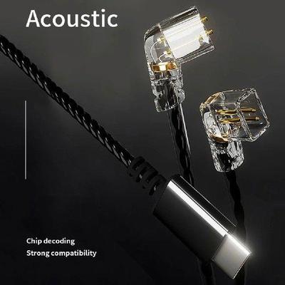 Earphone Cable 0.75mm Dual-pin Headset Wire TYPE-C