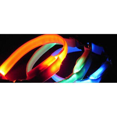 Nylon LED Dog Night Safety Pet Collar Flashing Light Up Pend