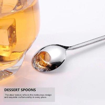 8 Pcs Long Handle Mixing Spoon Spoons Coffee Stainless