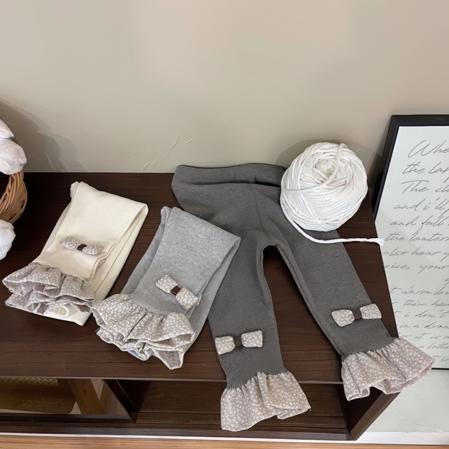 【原版实体店品质】韩系蝴蝶结长裤子儿童弹力宝宝百搭高弹打底裤