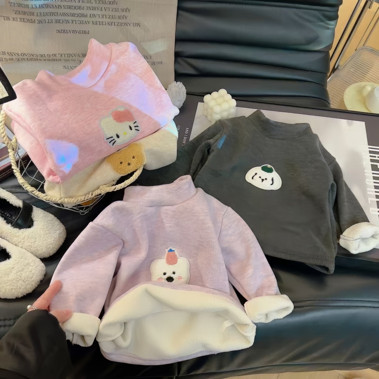 【原版实体店品质】儿童羊毛蚕丝加绒加厚保暖打底衫