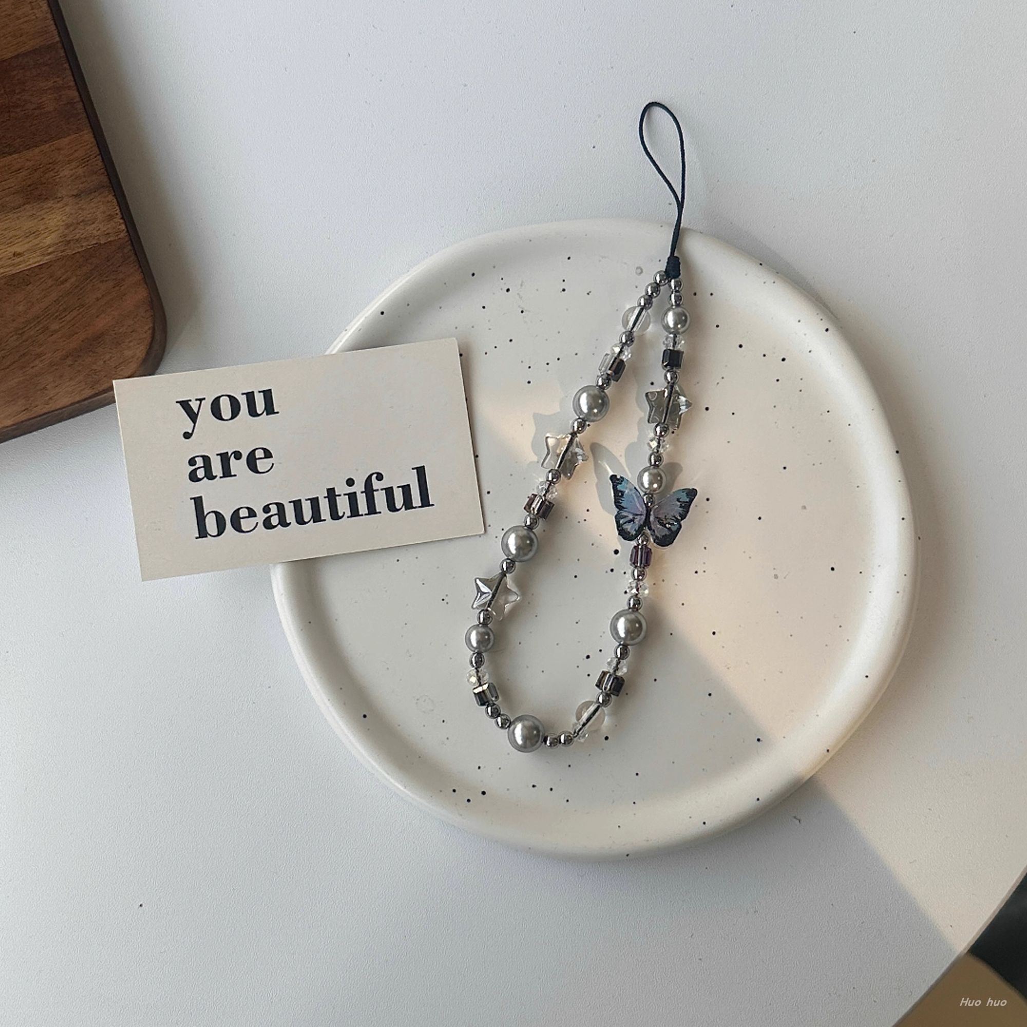 蝴蝶物语手机链串珠简约包包挂件