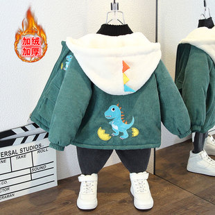 男童外套秋冬款儿童冬装加绒2025新款宝宝洋气男孩潮帅气时髦