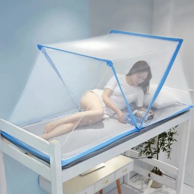 家用卧室可折叠蚊帐2025新款免安装全罩式蒙古包儿童防蚊学生宿舍