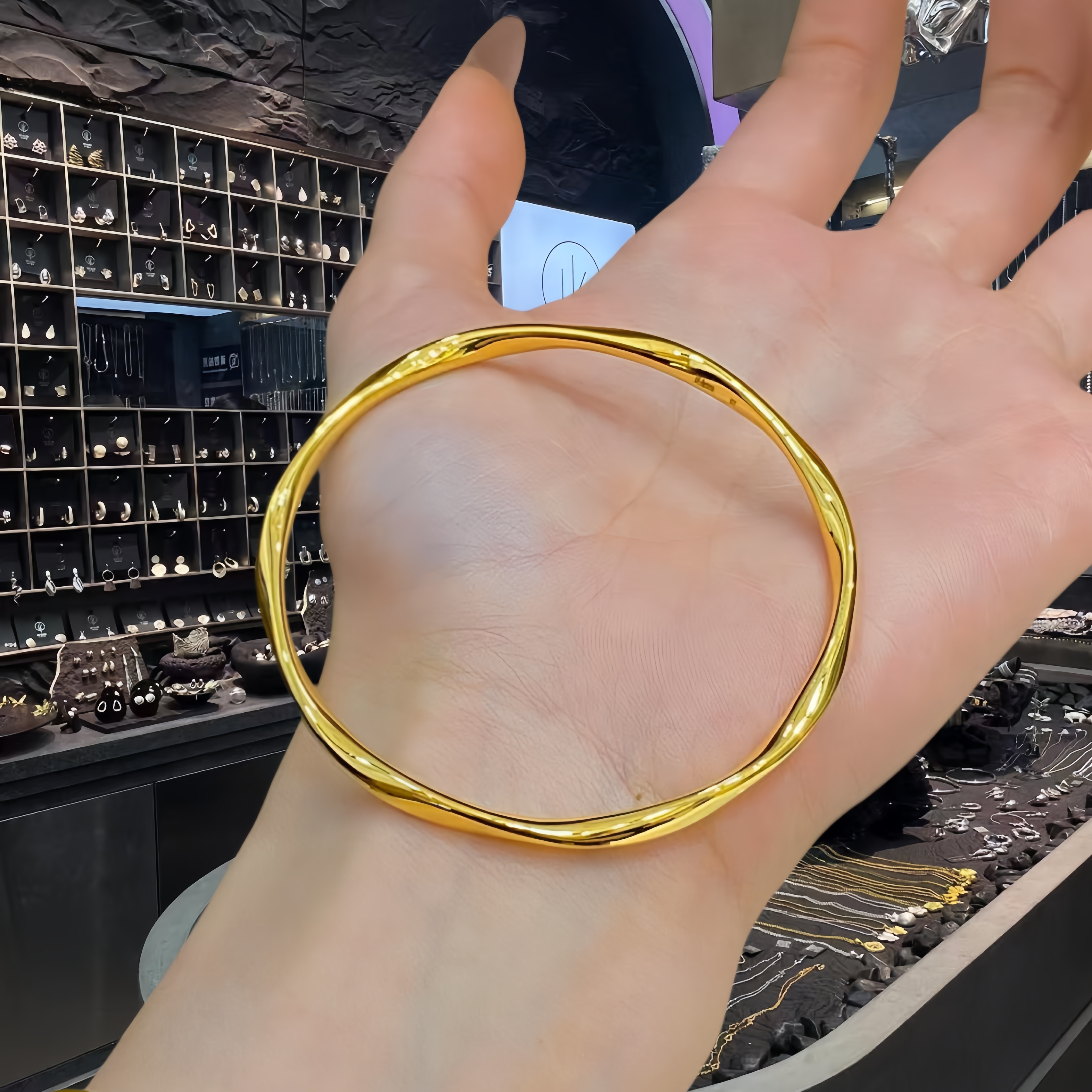 古法传承金包银莫比乌斯环手镯