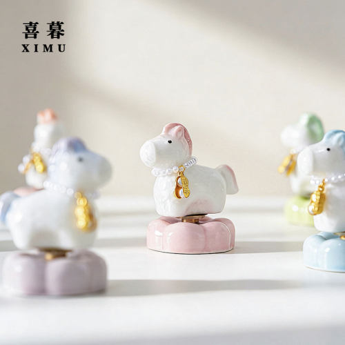 景德镇同款结晶釉转转小马礼盒