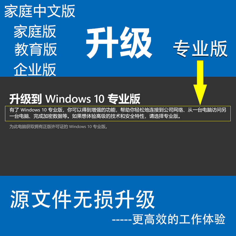 win10/windows11家庭版升级专业版home升级Pro企业版W10升级系统 电玩/配件/游戏/攻略 摇杆 原图主图