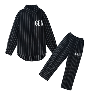 元旦街舞儿童潮服男童嘻哈炸街套装女童hiphop酷帅舞蹈西装演出服