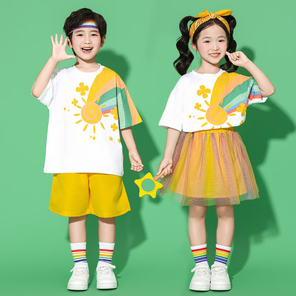六一儿童啦啦队演出服幼儿园舞蹈表演服装合唱服小学生运动会班服