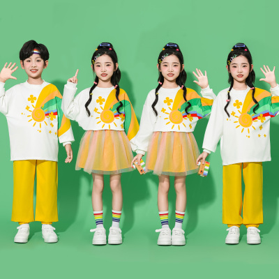 儿童啦啦队演出服小学生运动会服装幼儿园舞蹈服团体班服合唱表演