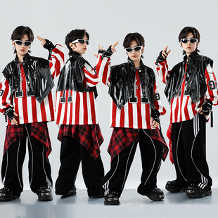 元旦儿童街舞演出服男童hiphop套装酷帅嘻哈少儿炸街架子鼓服装潮