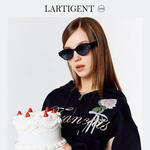 LARTIGENT 25春新款圆形太阳镜女士时尚猫眼墨镜遮阳镜