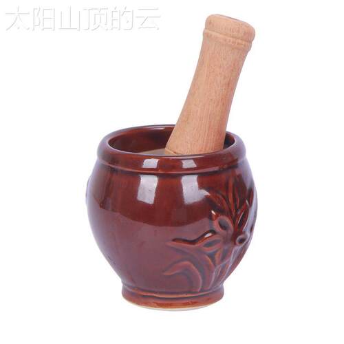 通用型家用老式蒜臼蓉子陶瓷擂钵蒜压蒜器家用研磨臼蒜器泥神砸石