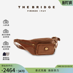 手工牛皮植鞣工艺男女复古真皮腰包休闲斜挎包 桥牌 The Bridge