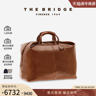 The 桥牌手工牛皮植鞣工艺大号容量男旅行复古手提行李袋 Bridge