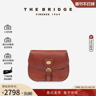 The Bridge/桥牌 新品 ISADORA系列女士意式牛皮宽肩带翻盖斜挎包