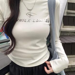 92棉 8氨纶 2025秋装 510 T恤女修身 40支纯棉 长袖 实拍