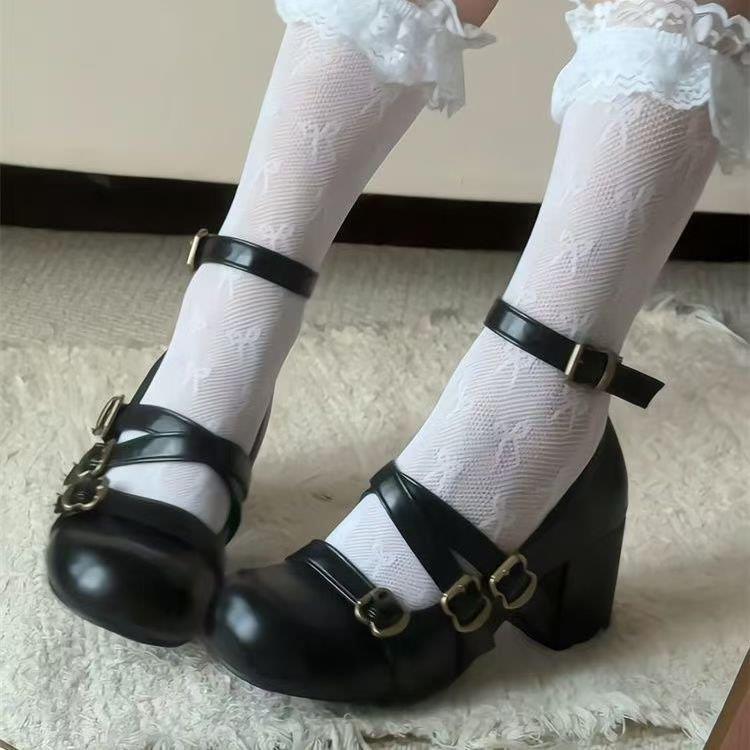 现货Lolita鞋子女复古玛丽珍鞋粗跟JK制服单鞋女配裙子小皮鞋学生