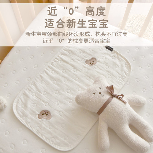 新生婴儿纯棉6层纱布云片枕