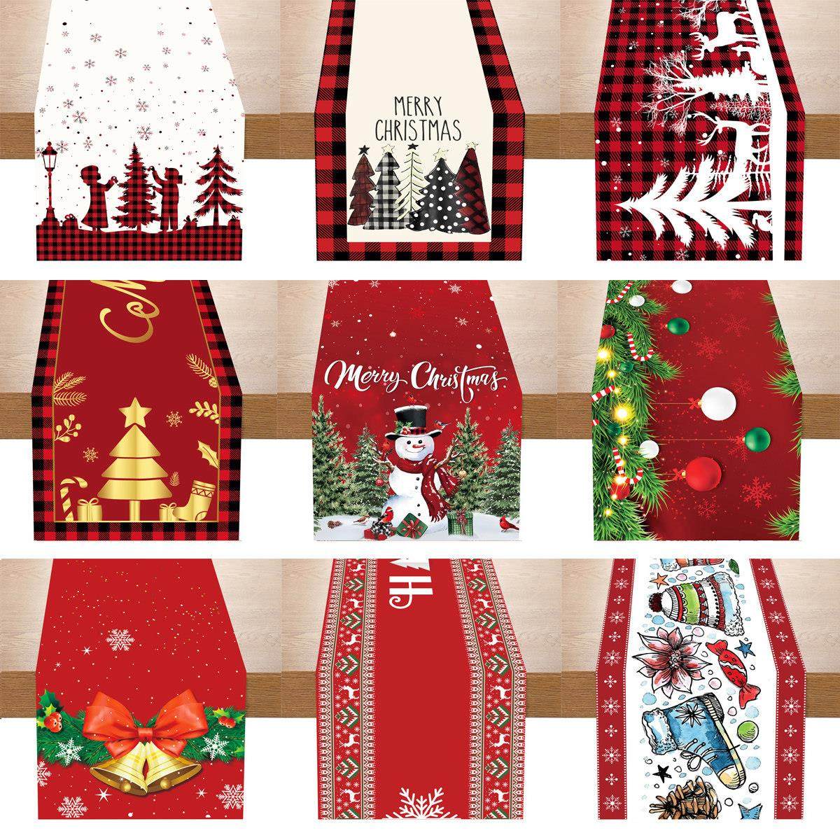 Christmas Table Runner Merry Christmas Decorations For Home