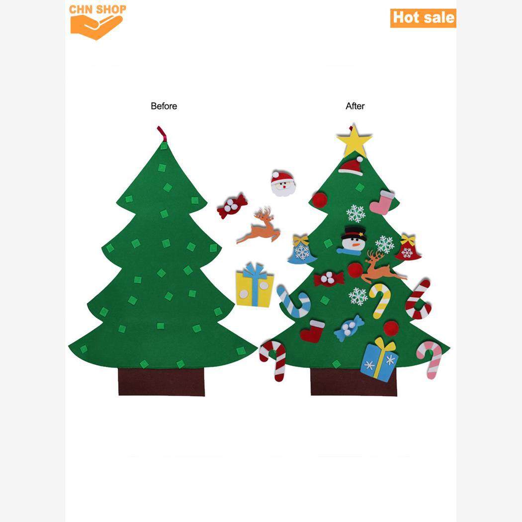 Felt Christmas Tree Set with Ornaments for Kids Decorations