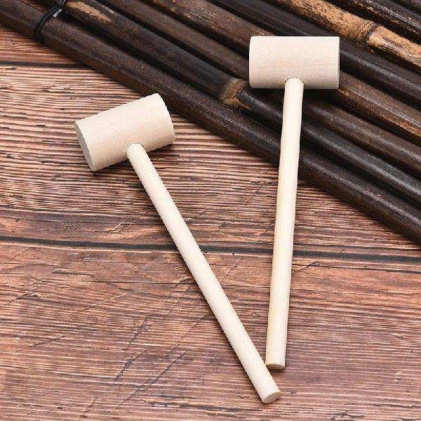 5 PCS Mini Wooden Hammer Ball Toy Hitting Replacement Wood