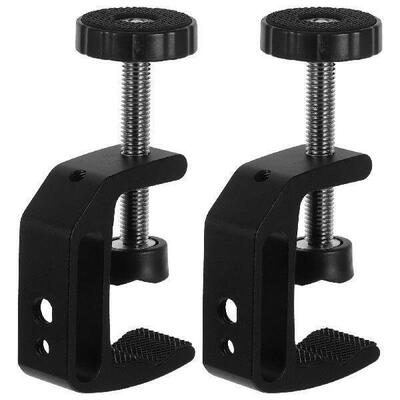 2Pcs C Clamp Brackets Aluminum Table Mount Clamps Desk
