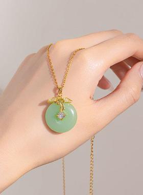 Guofeng Guochao Vintage Sansheng Apricot Necklace Women