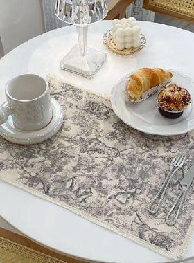 Nordic Style Rectangle Cotton Linen Placemats Non-washable