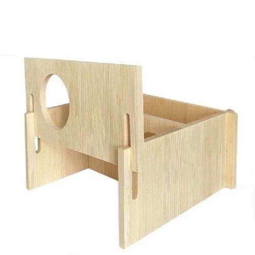 K5DC Hamster House with 2 Chambers Pet Wooden Hideout