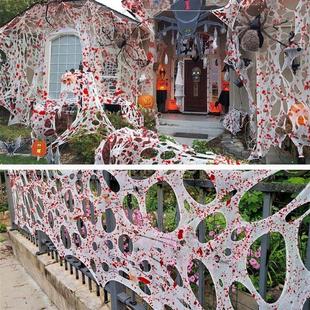 and decorate blood the gauz with border web Cross spider